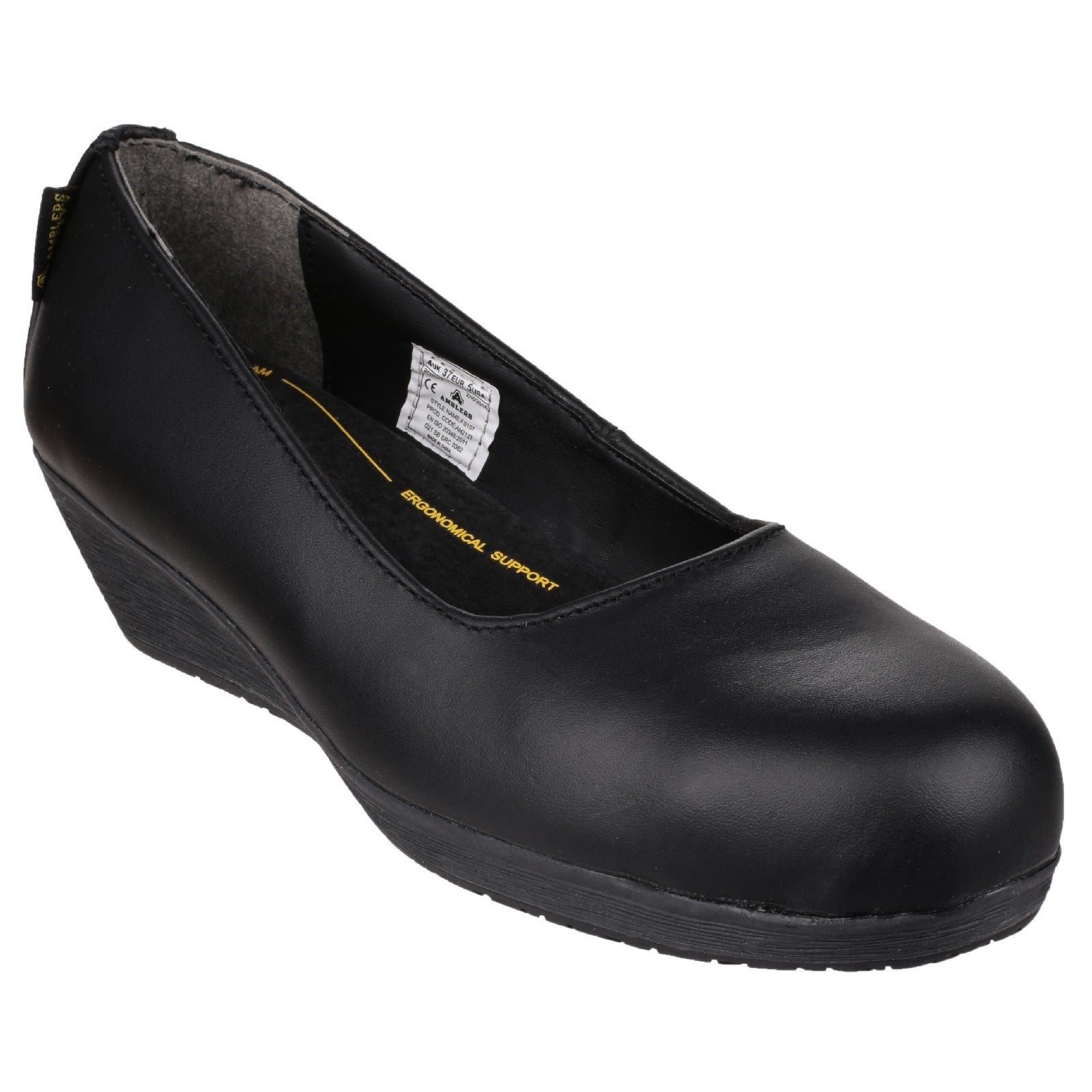 Amblers Safety FS107 Antibacterial Memory Foam Slip on Wedged Safety Court Shoe