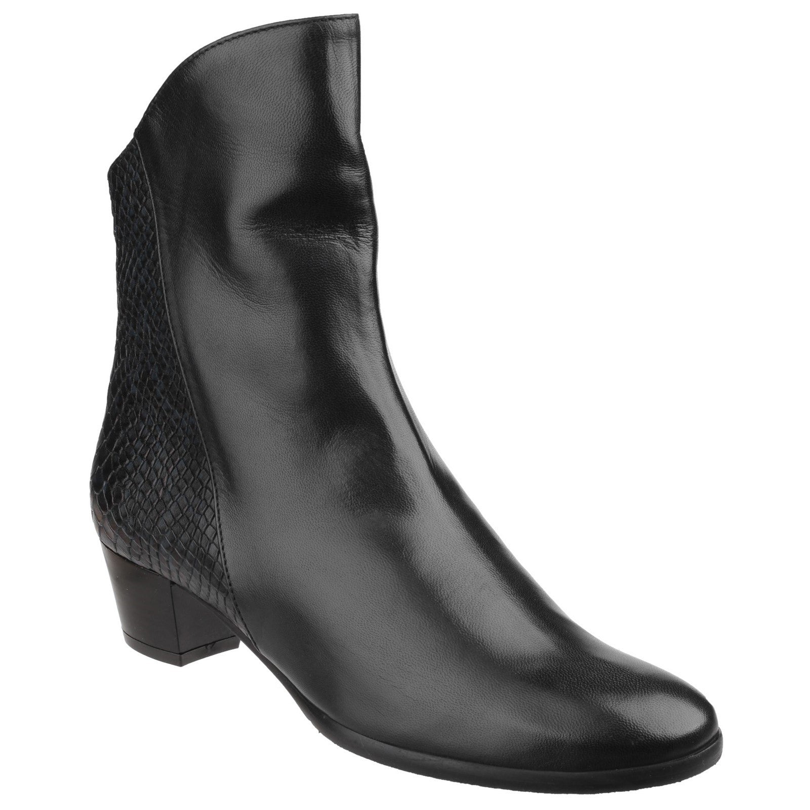 Riva Armadillo Pitone Leather Zip up Ankle Boot