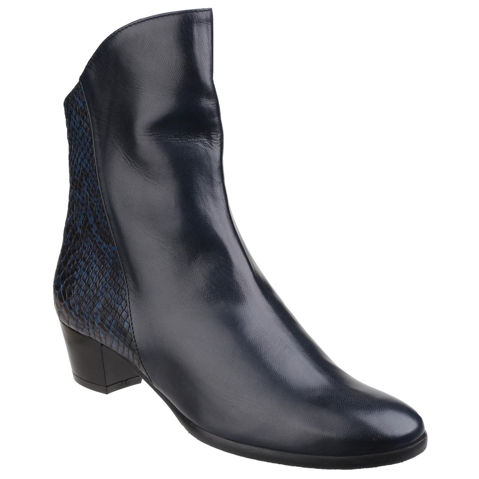 Riva Armadillo Pitone Leather Zip up Ankle Boot
