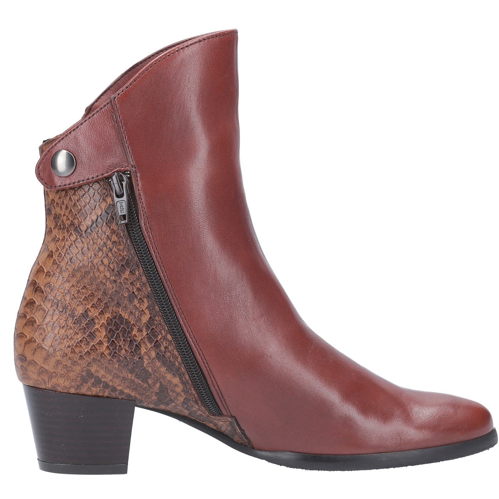 Riva Armadillo Pitone Leather Zip up Ankle Boot