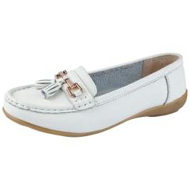Foster Footwear Ladies Nautical Leather Smart Loafer Tassel Moccasin Flat Slip On Comfort Shoe Size 3-8 Flats