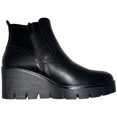Miss Shoes Inside Zip Gusset Wedge Boots