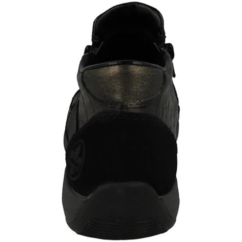 Rieker N1152-42 Grey Leather Ankle Boots Wider Fitting Warm Flat Shoes