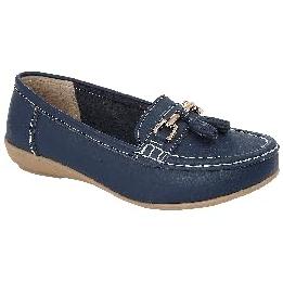 Jo & Joe Ladies Wide Fit Flat Leather Tassel Moccasins Loafer Nautical Shoe Plimsole Pumps Womens Flats