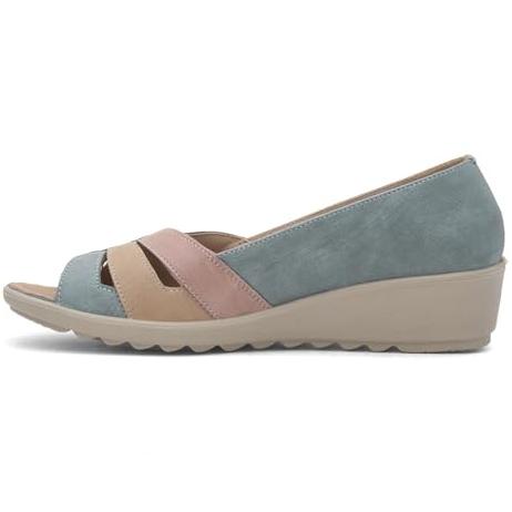 Cushion Walk Moira Womens Blue Open Toe Wedge Shoe Heels