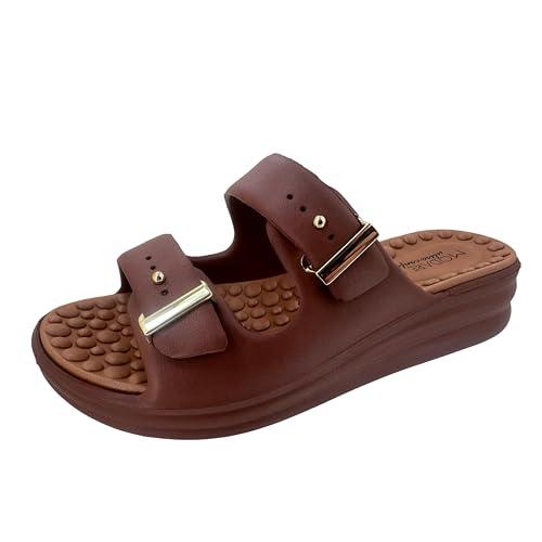Miss Shoes Twin Adjustable Buckle Open Sandals