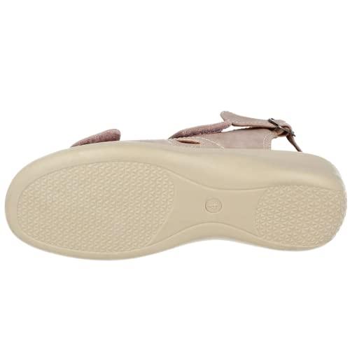 Cushion Walk Ladies Faux Leather Peep Toe Touch Close Double Foot Straps Flower Buckle Sling Back Low Wedge UK Summer Sandals AMY