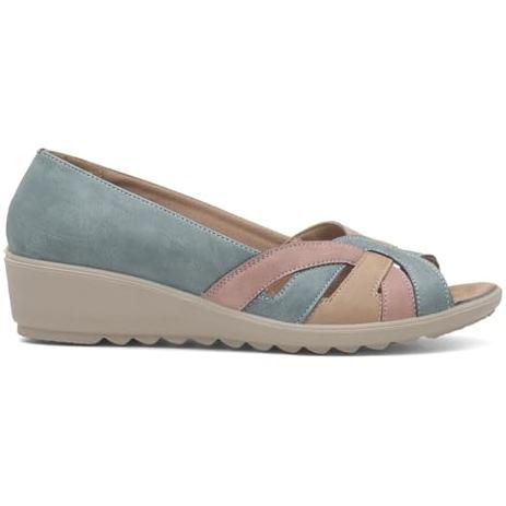 Cushion Walk Moira Womens Blue Open Toe Wedge Shoe Heels