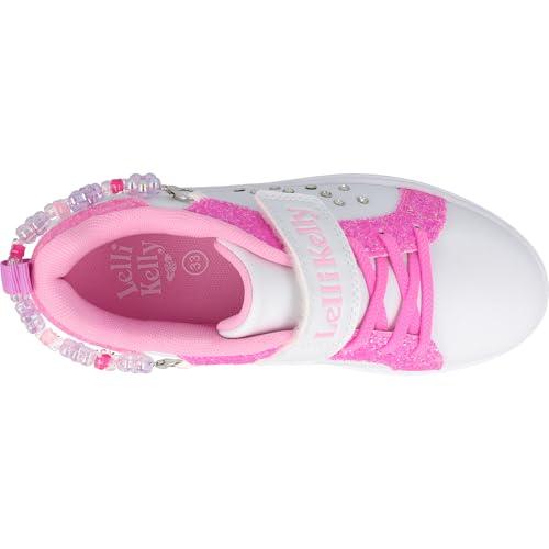 Lelli Kelly Gioiello Scarpa Bianco Fuchsia Trainers with Glitter Inlays and Bracelet Accessory