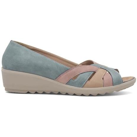 Cushion Walk Moira Womens Blue Open Toe Wedge Shoe Heels