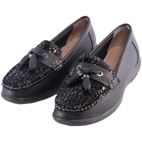 Miss Shoes Reptile Print Saddle Tassel Flats