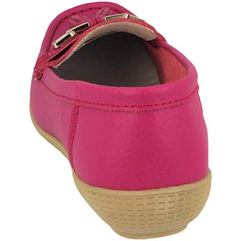 Foster Footwear Ladies Nautical Leather Smart Loafer Tassel Moccasin Flat Slip On Comfort Shoe Size 3-8 Flats