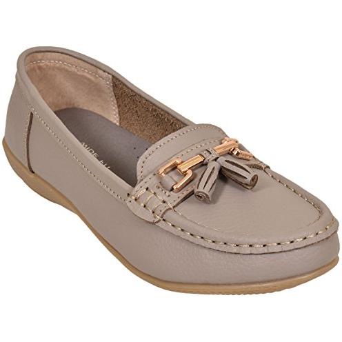 Foster Footwear Ladies Nautical Leather Smart Loafer Tassel Moccasin Flat Slip On Comfort Shoe Size 3-8 Flats