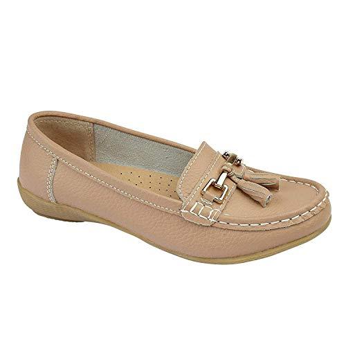 Jo & Joe Ladies Leather Moccasins Loafer Plimsole Pumps Womens Tassel Flat Shoes Nautical Flats