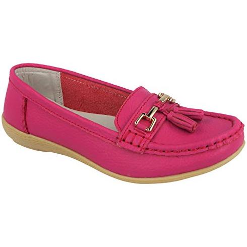 Foster Footwear Ladies Nautical Leather Smart Loafer Tassel Moccasin Flat Slip On Comfort Shoe Size 3-8 Flats