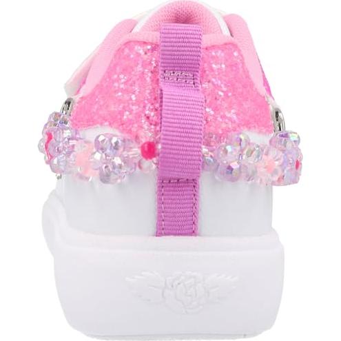 Lelli Kelly Gioiello Scarpa Bianco Fuchsia Trainers with Glitter Inlays and Bracelet Accessory