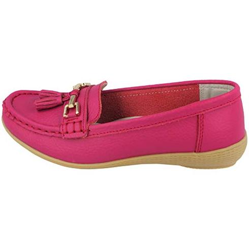 Foster Footwear Ladies Nautical Leather Smart Loafer Tassel Moccasin Flat Slip On Comfort Shoe Size 3-8 Flats