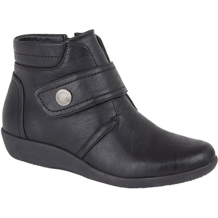 Miss Shoes X-wide Touch Fastening Boots
