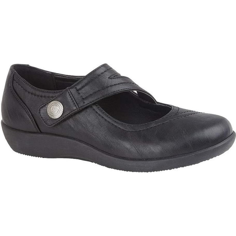 Miss Shoes X-wide Touch Fastening Asymetrical Flats