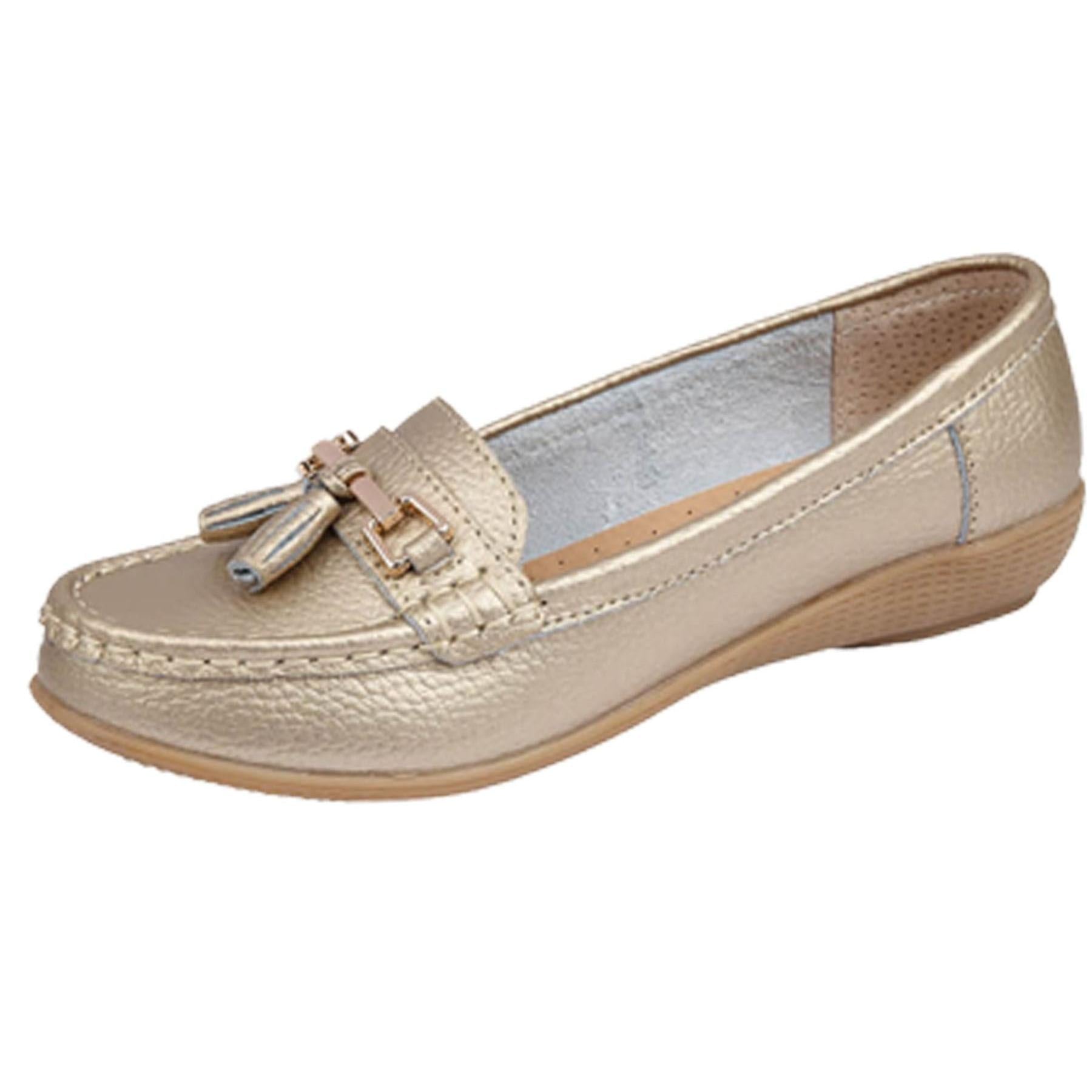Jo & Joe Ladies Leather Moccasins Loafer Plimsole Pumps Womens Tassel Flat Shoes Nautical Flats
