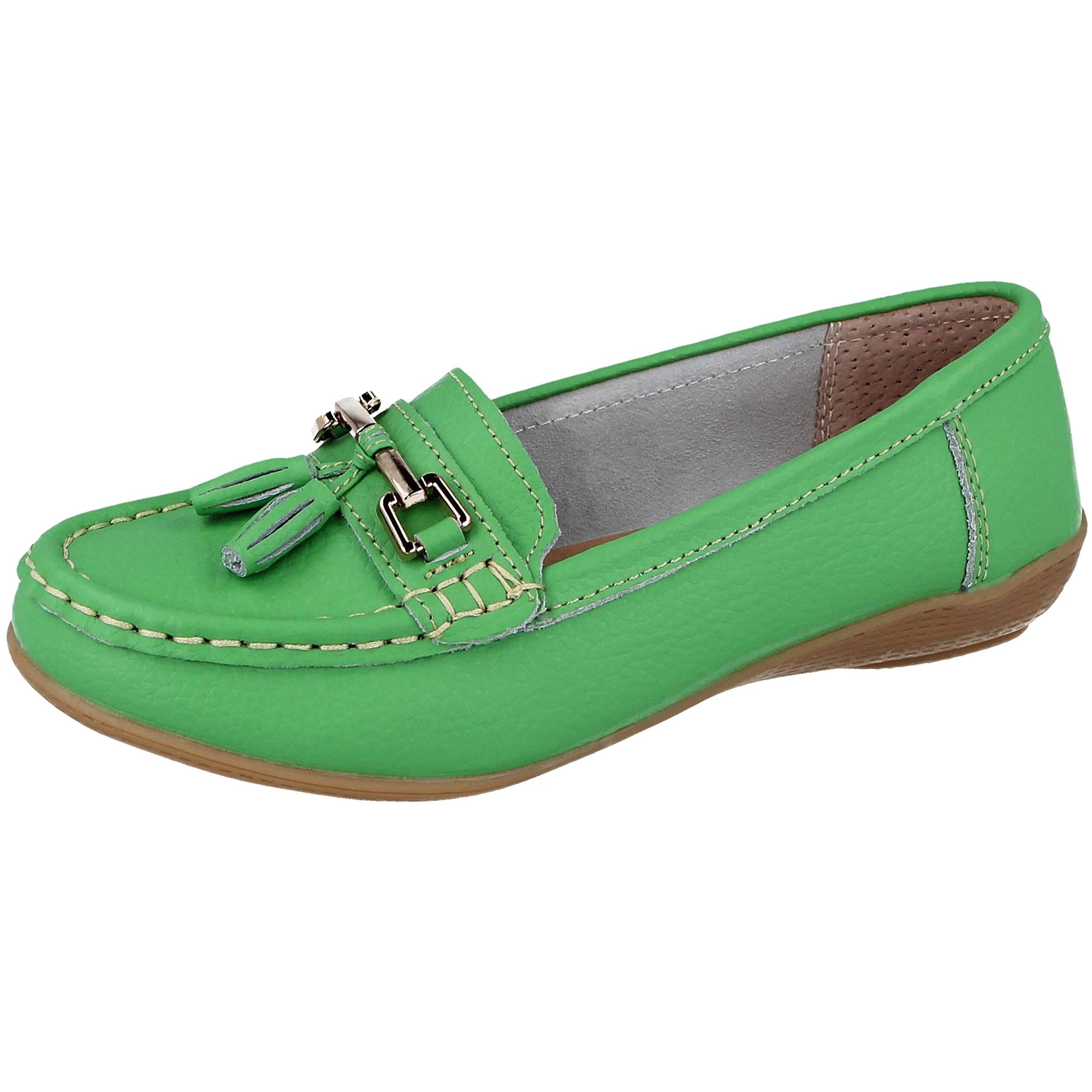 Jo & Joe Ladies Leather Moccasins Loafer Plimsole Pumps Womens Tassel Flat Shoes Nautical Flats