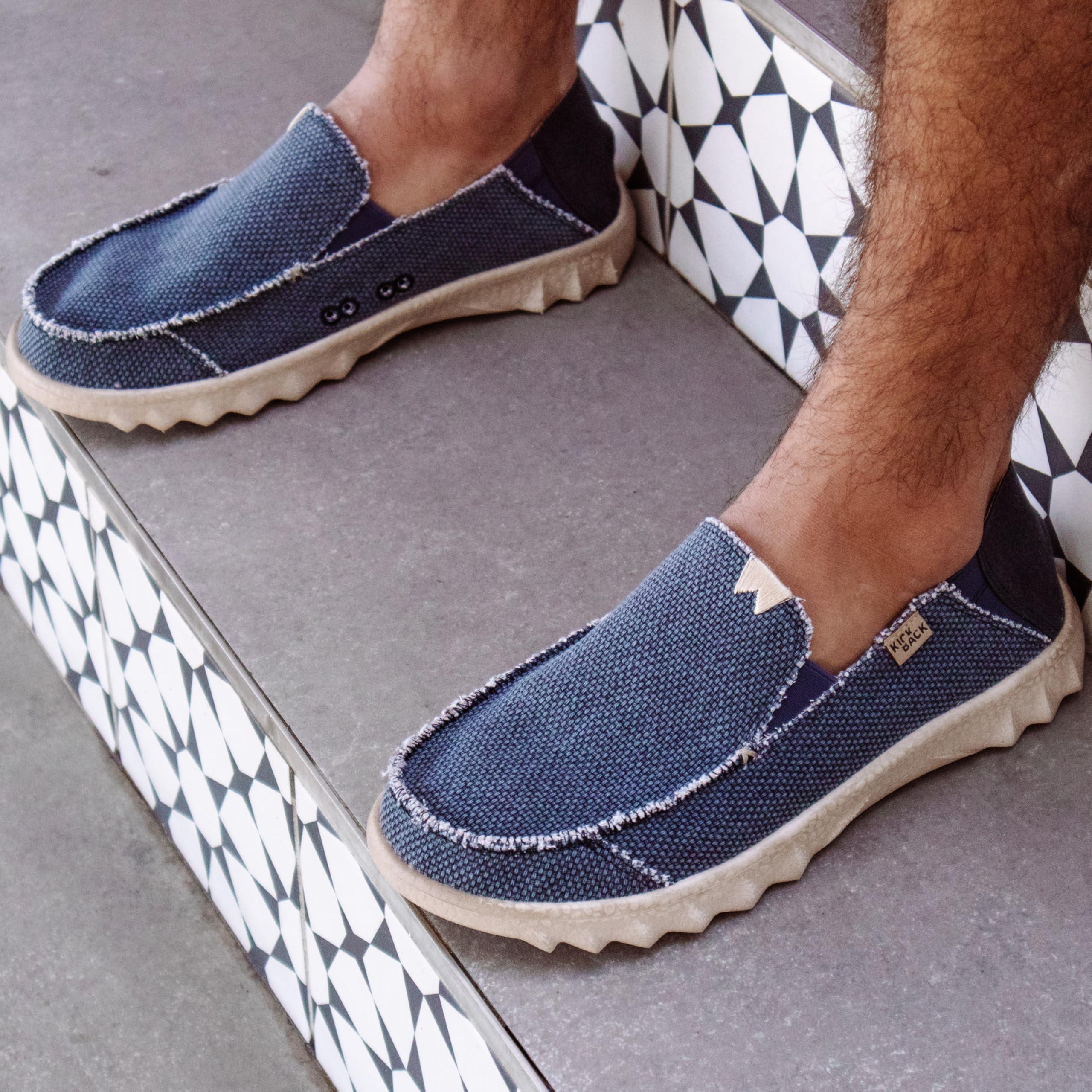 Kickback Couch Classic Men's Slip-On or Slide in Canvas Loafers Shoes