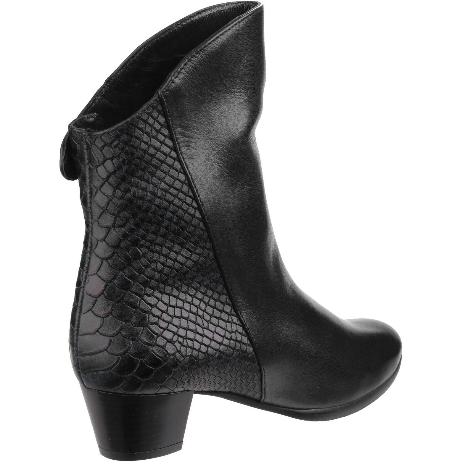 Riva Armadillo Pitone Leather Zip up Ankle Boot