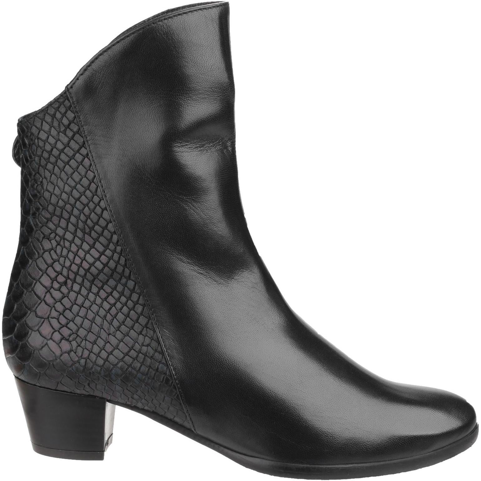 Riva Armadillo Pitone Leather Zip up Ankle Boot