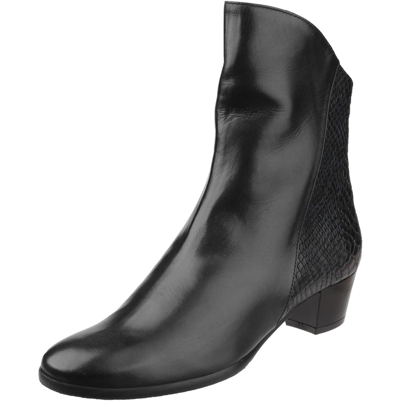Riva Armadillo Pitone Leather Zip up Ankle Boot