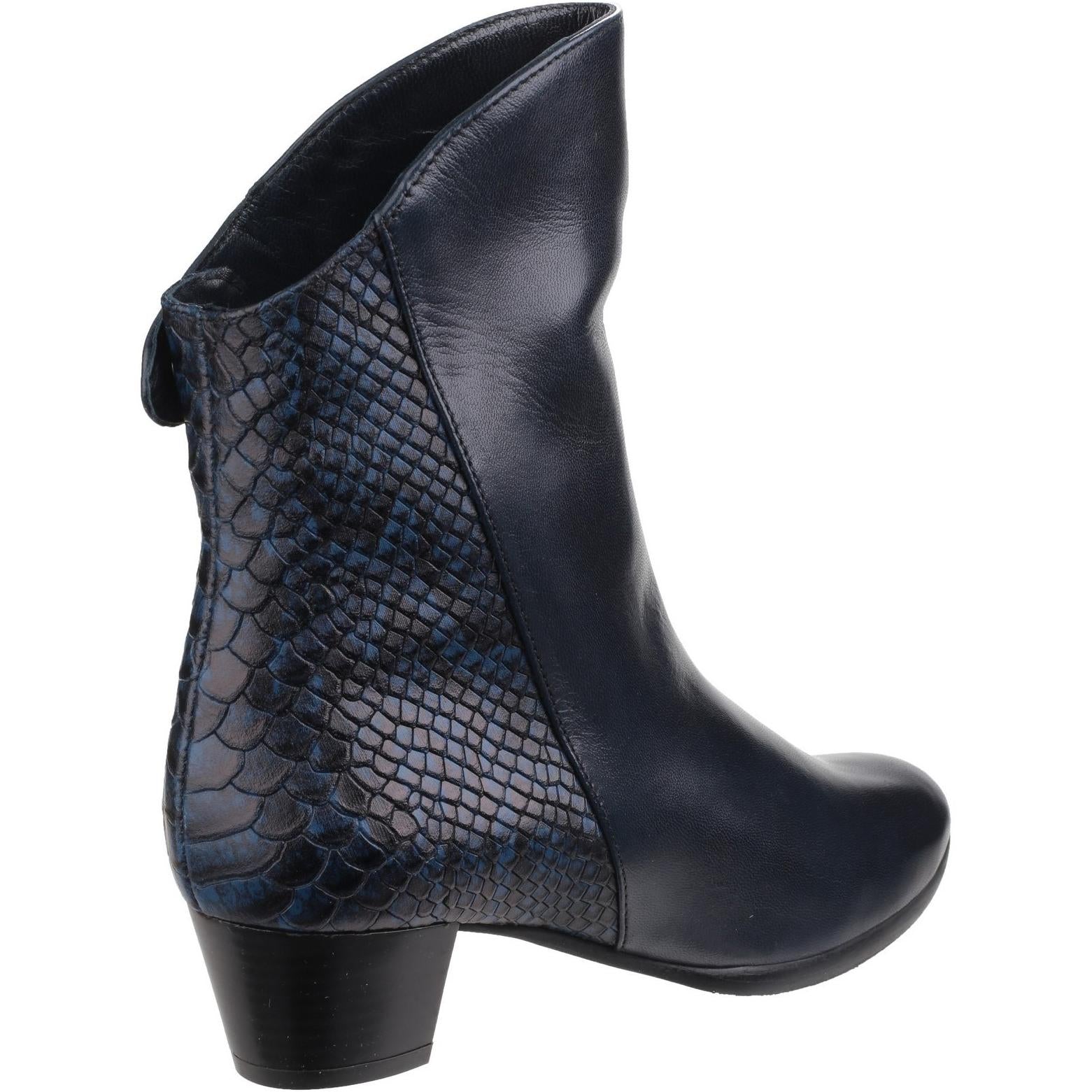 Riva Armadillo Pitone Leather Zip up Ankle Boot