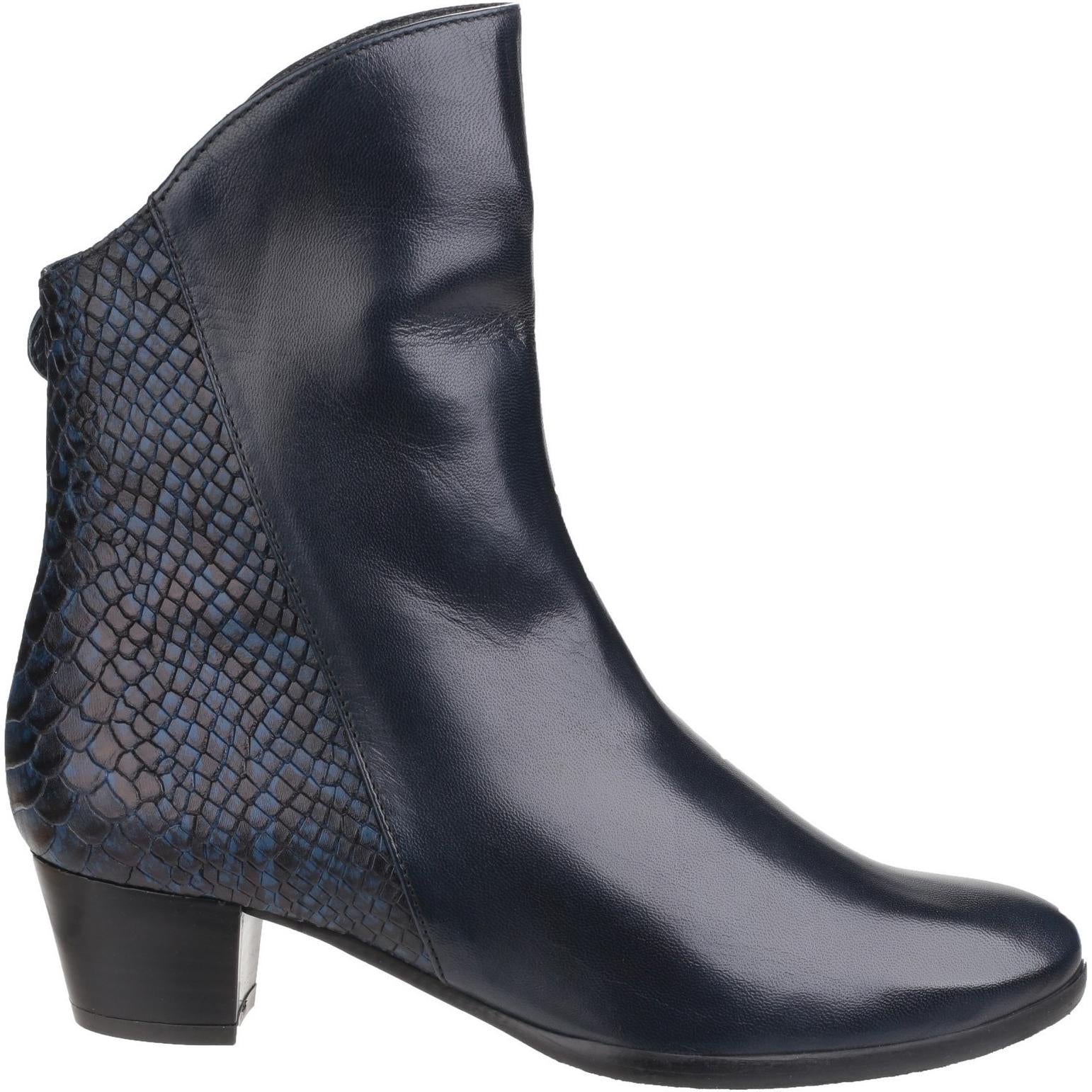 Riva Armadillo Pitone Leather Zip up Ankle Boot