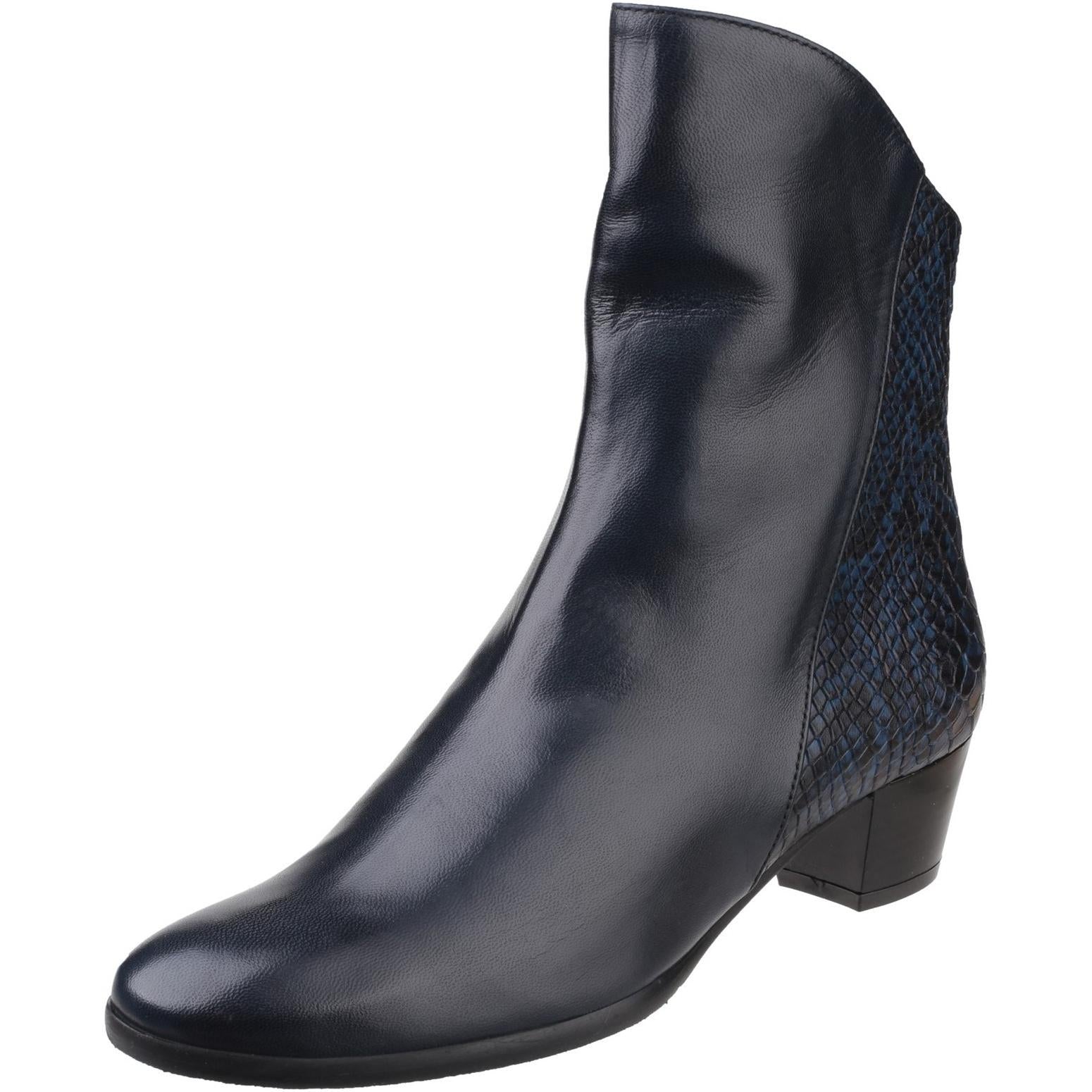 Riva Armadillo Pitone Leather Zip up Ankle Boot