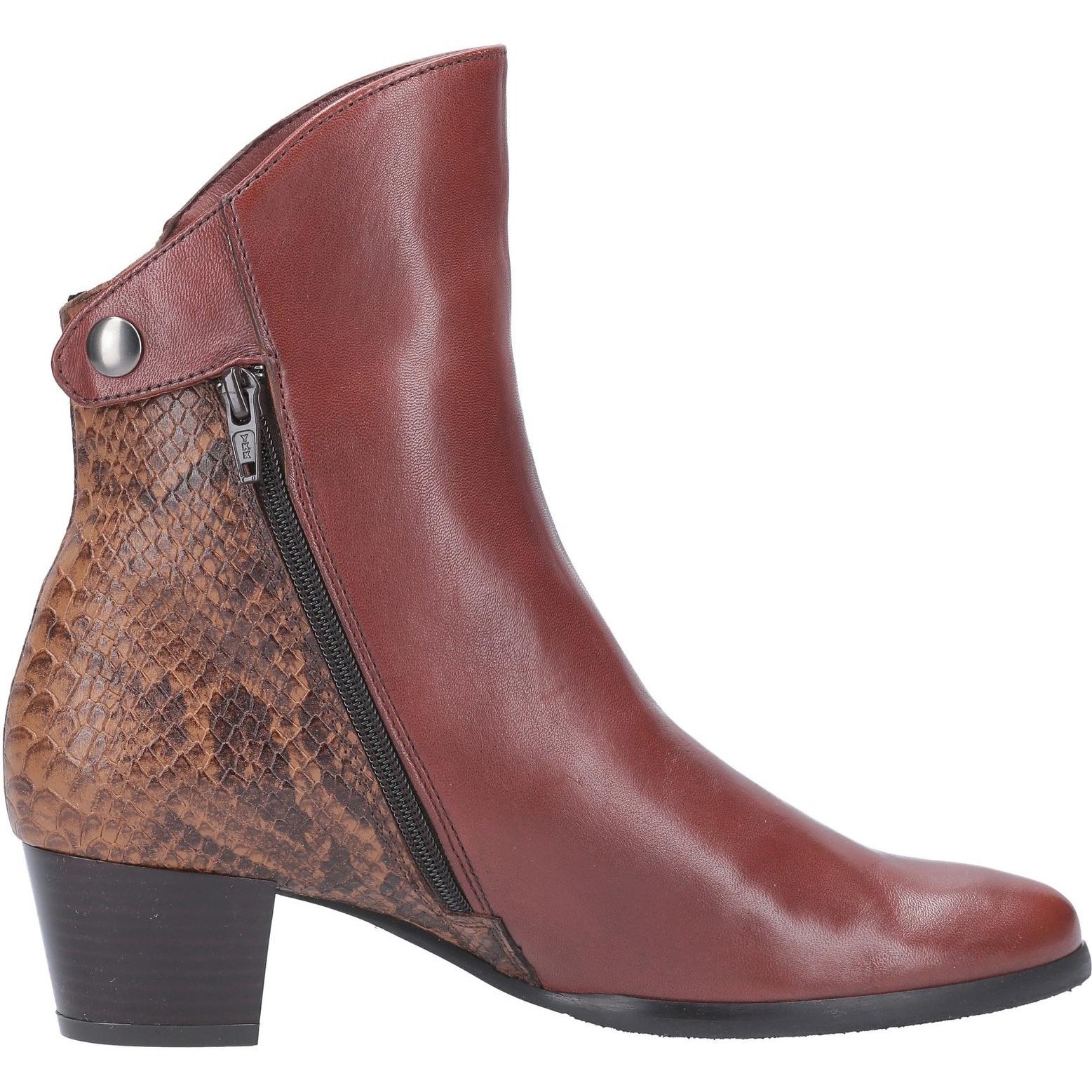 Riva Armadillo Pitone Leather Zip up Ankle Boot