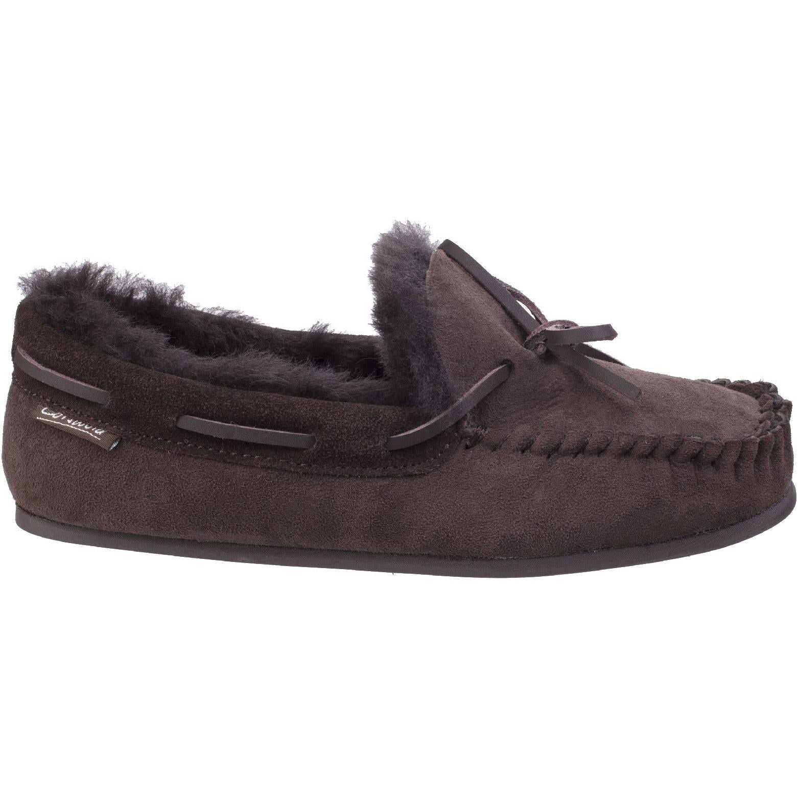 Cotswold Stanway Sheepskin Moccasin Slipper