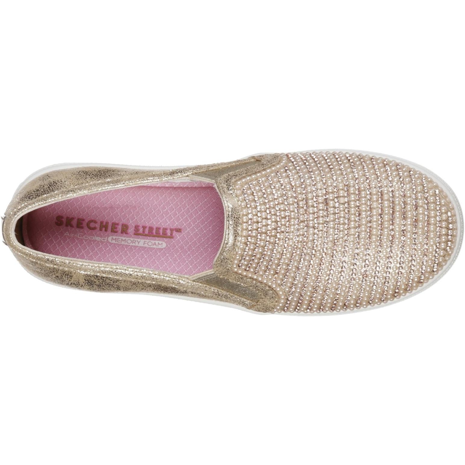 Skechers Double Up Shiny Flatform Slip On Shoe
