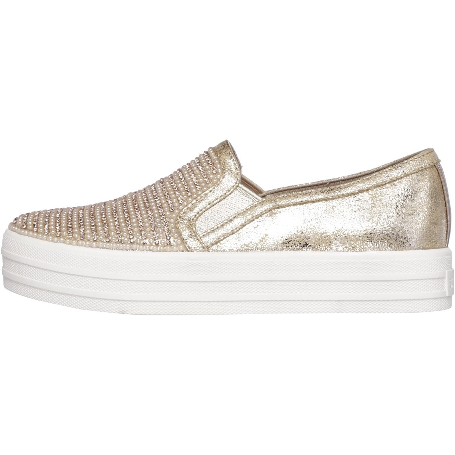 Skechers Double Up Shiny Flatform Slip On Shoe