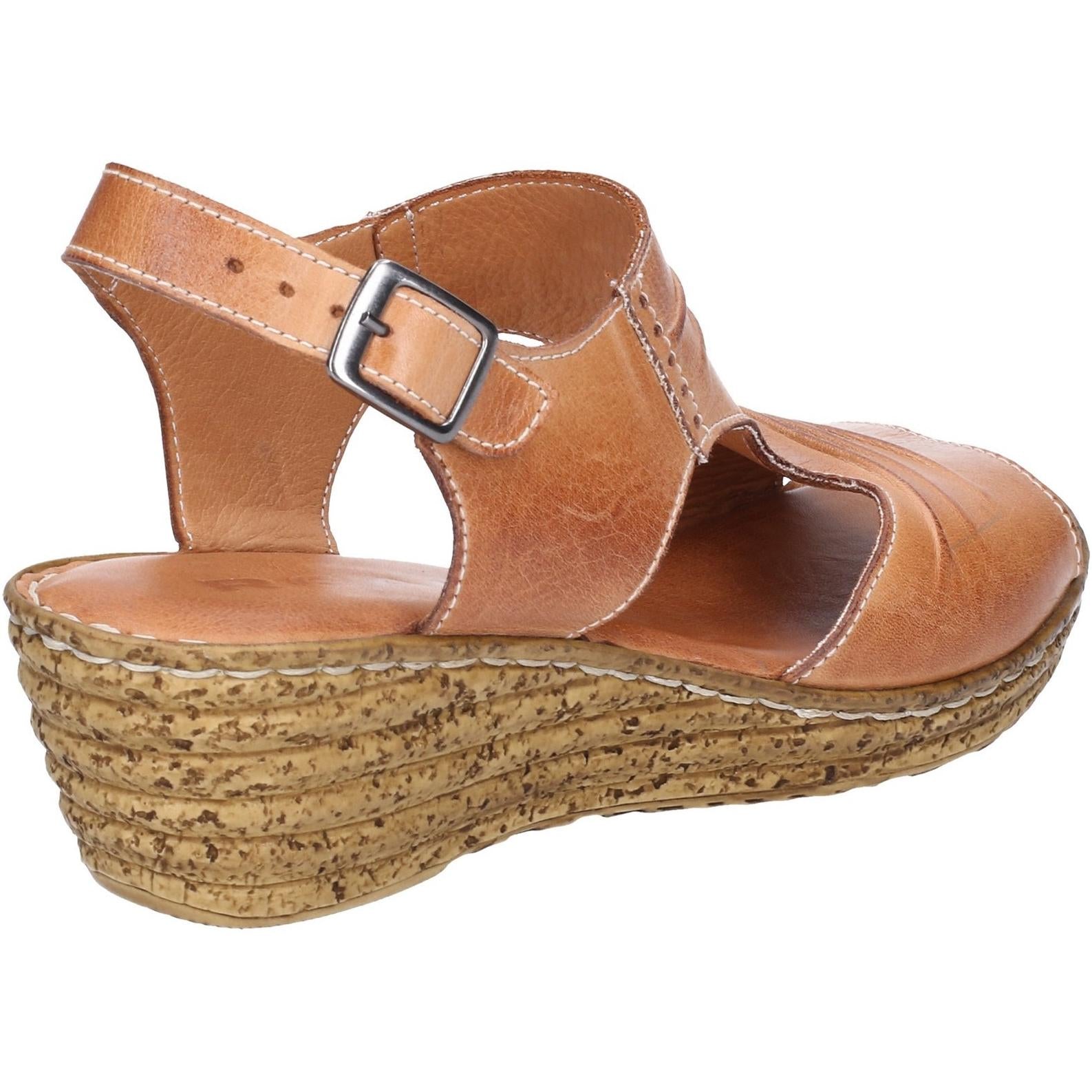 Fleet & Foster Incence Pleated Leather Wedge Sandal