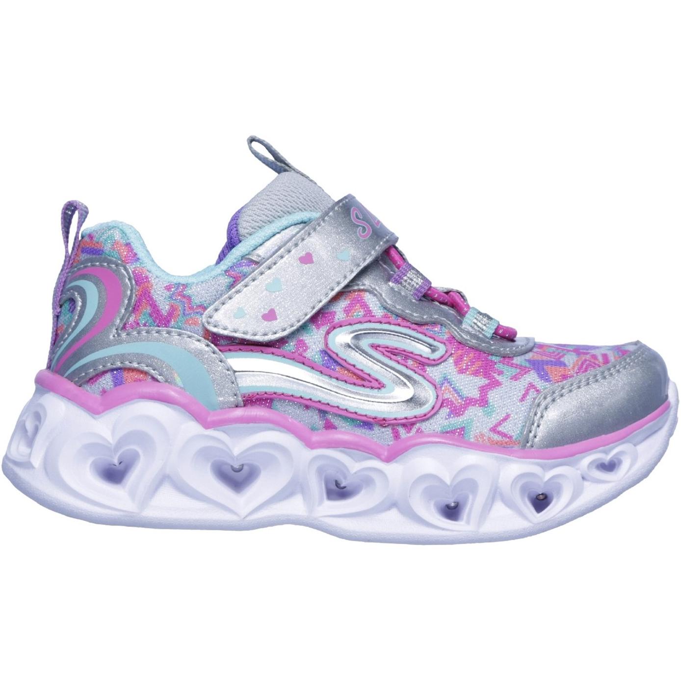 Skechers Heart Lights Graphic Gore & Strap Lighted Heart Midsole Trainer