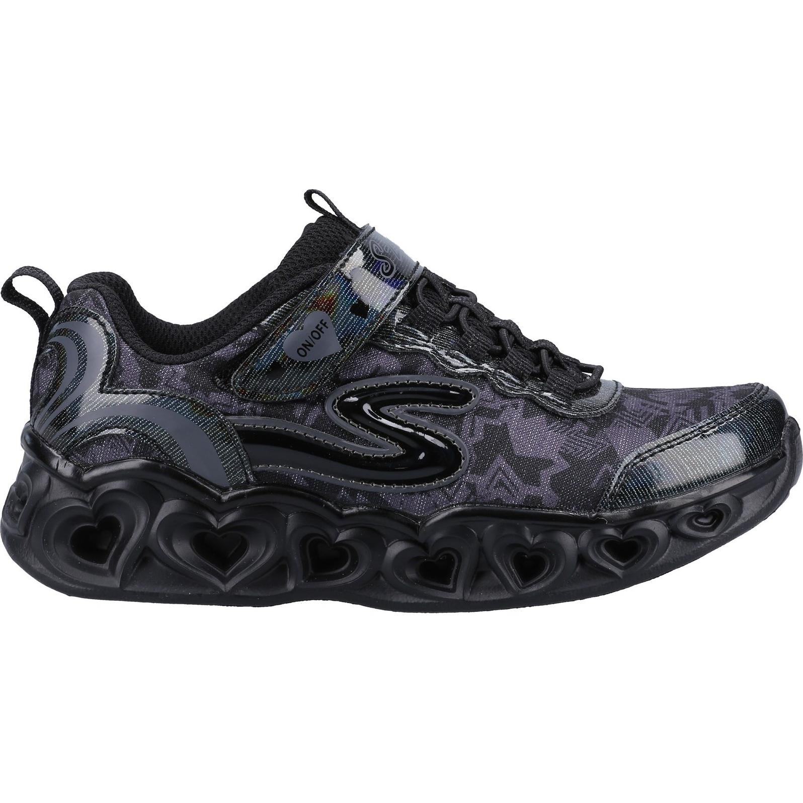 Skechers Heart Lights Graphic Gore & Strap Lighted Heart Midsole Trainer
