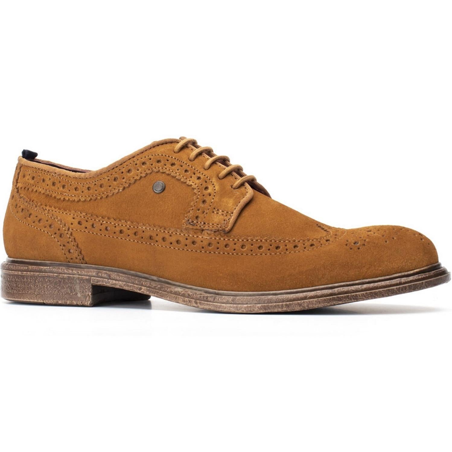 Base London Onyx Suede Lace Up Brogue Shoes