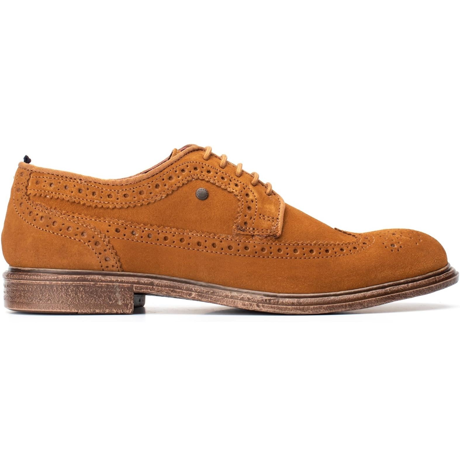 Base London Onyx Suede Lace Up Brogue Shoes