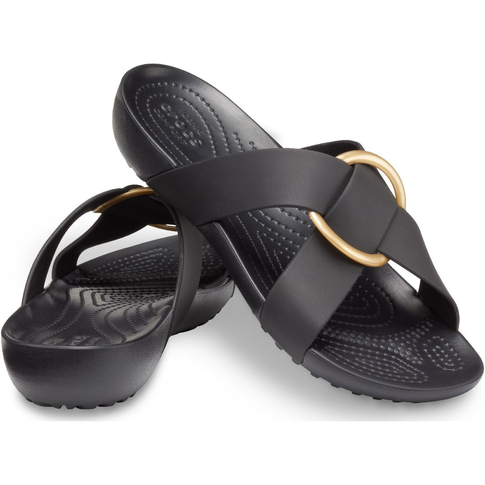Crocs Serena Cross Band Slide Sandals