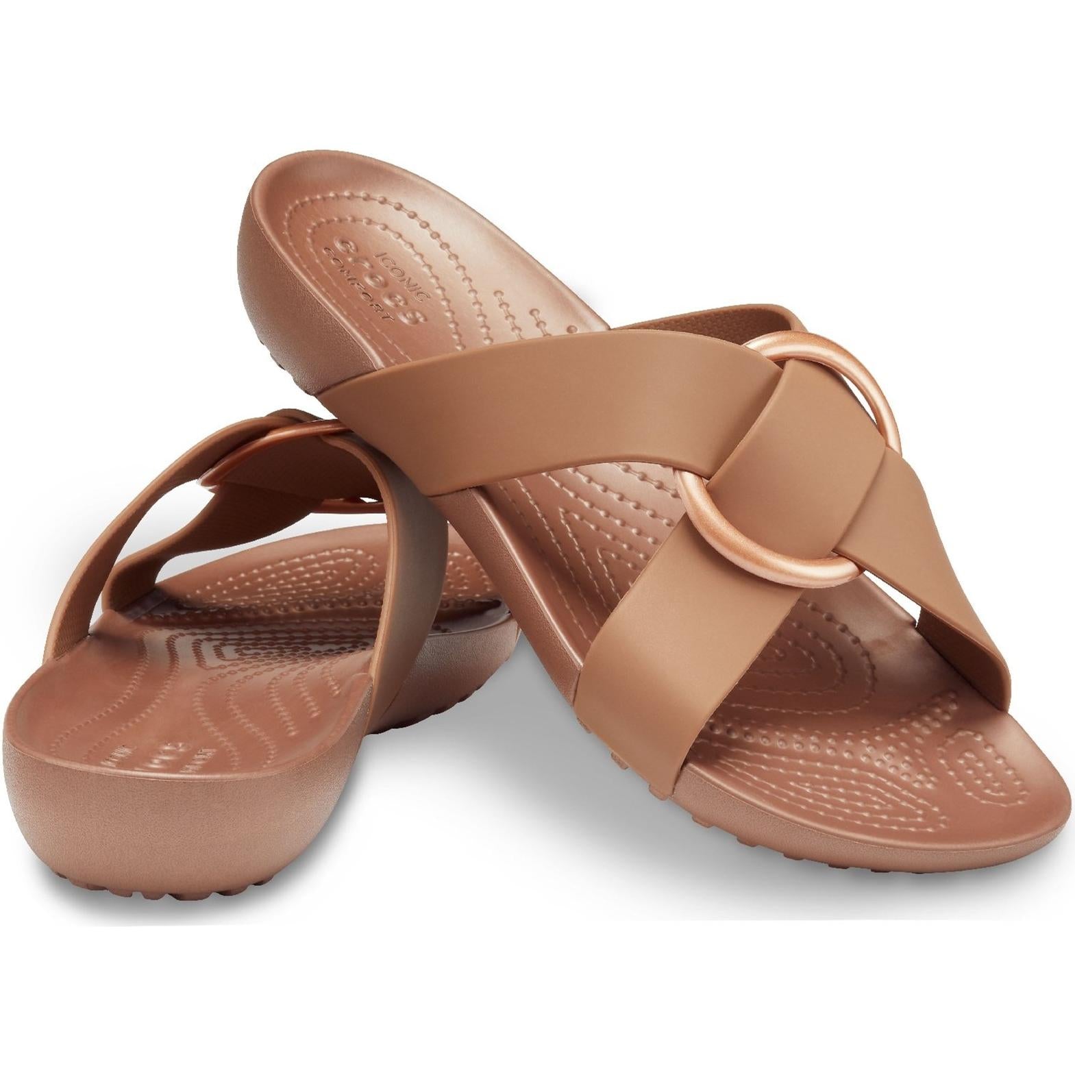 Crocs Serena Cross Band Slide Sandals