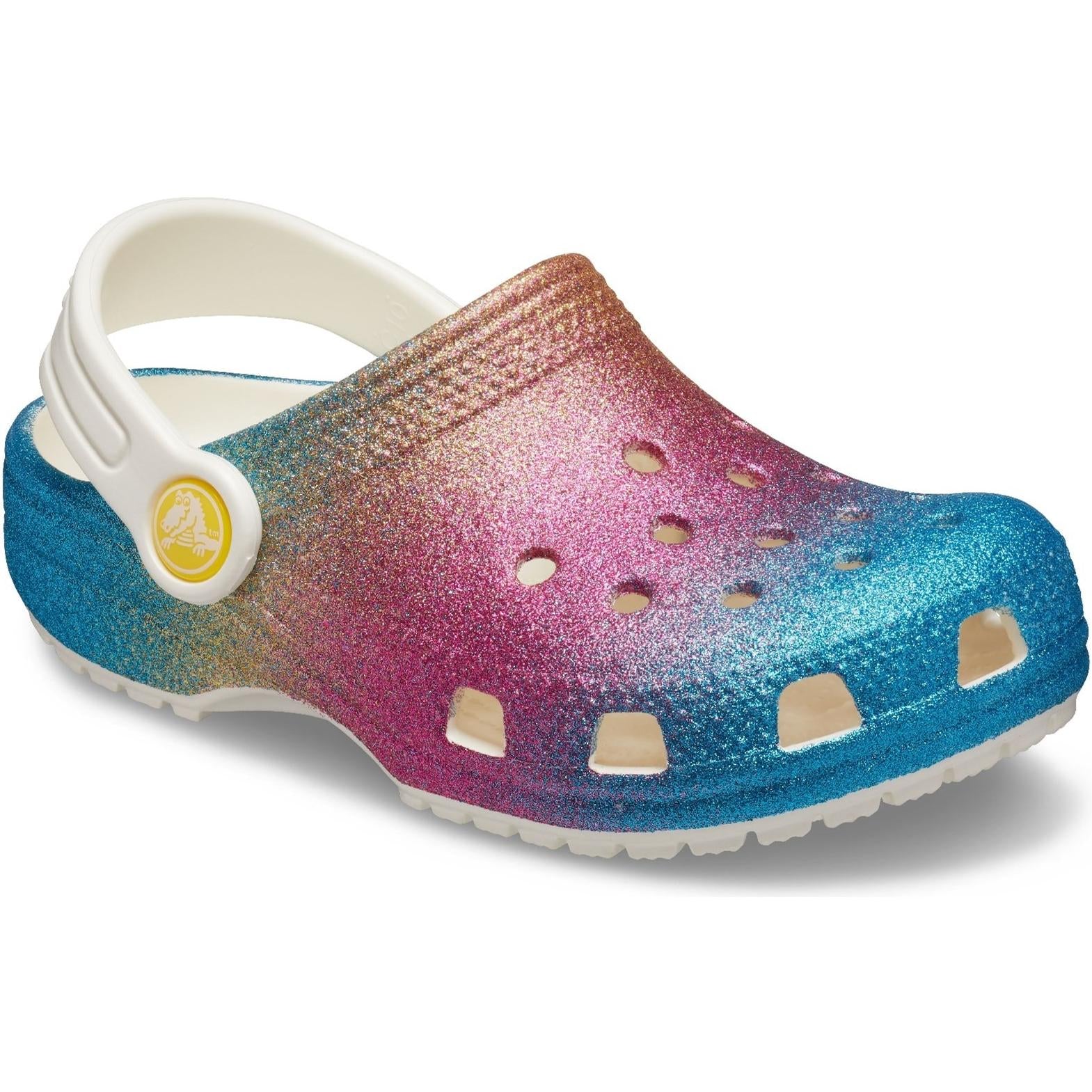 Crocs Kids Ombre Glitter Classic Clog Shoes