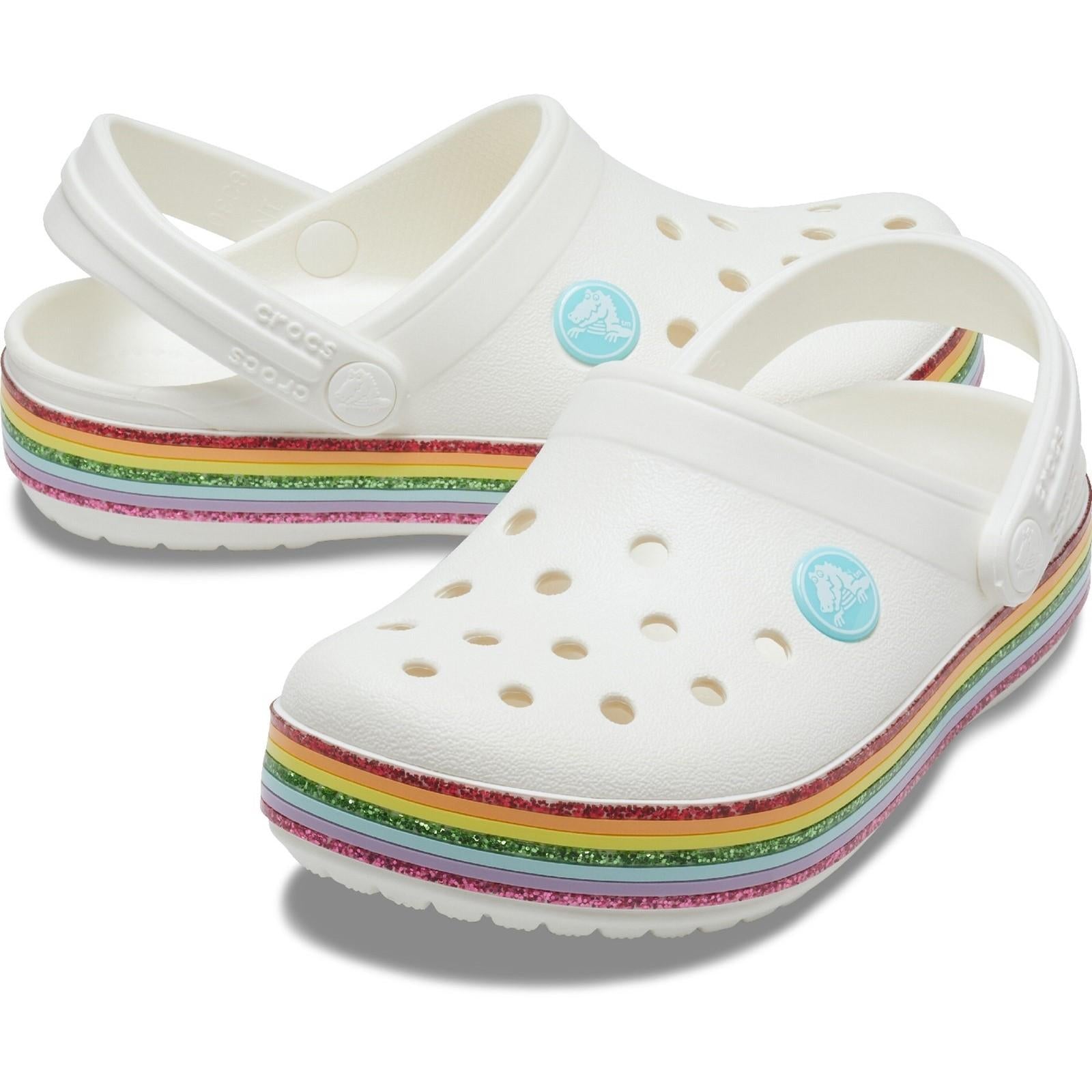 Crocs Rainbow Glitter Clog Shoes