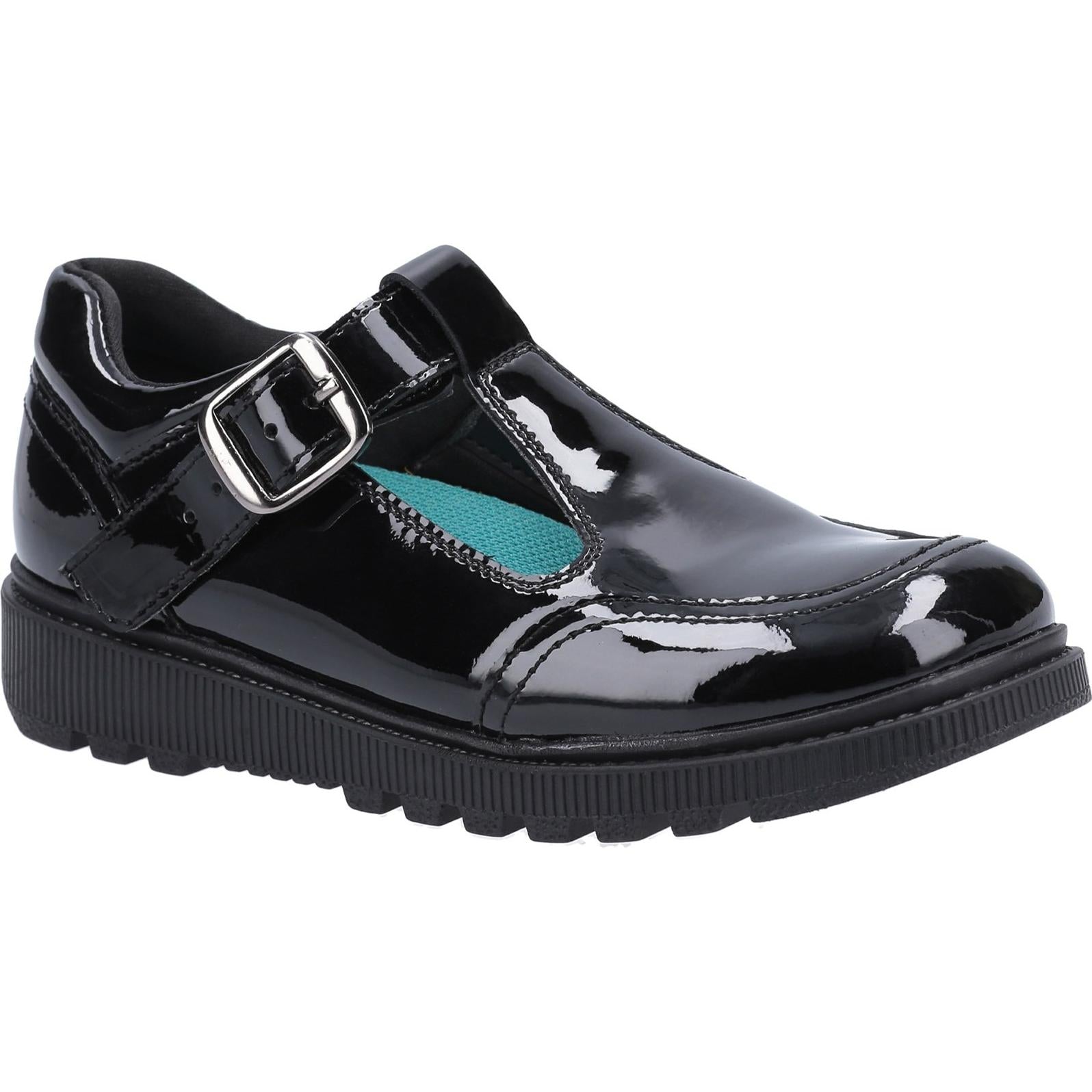 Hush Puppies Kerry Junior Patent School Shoe