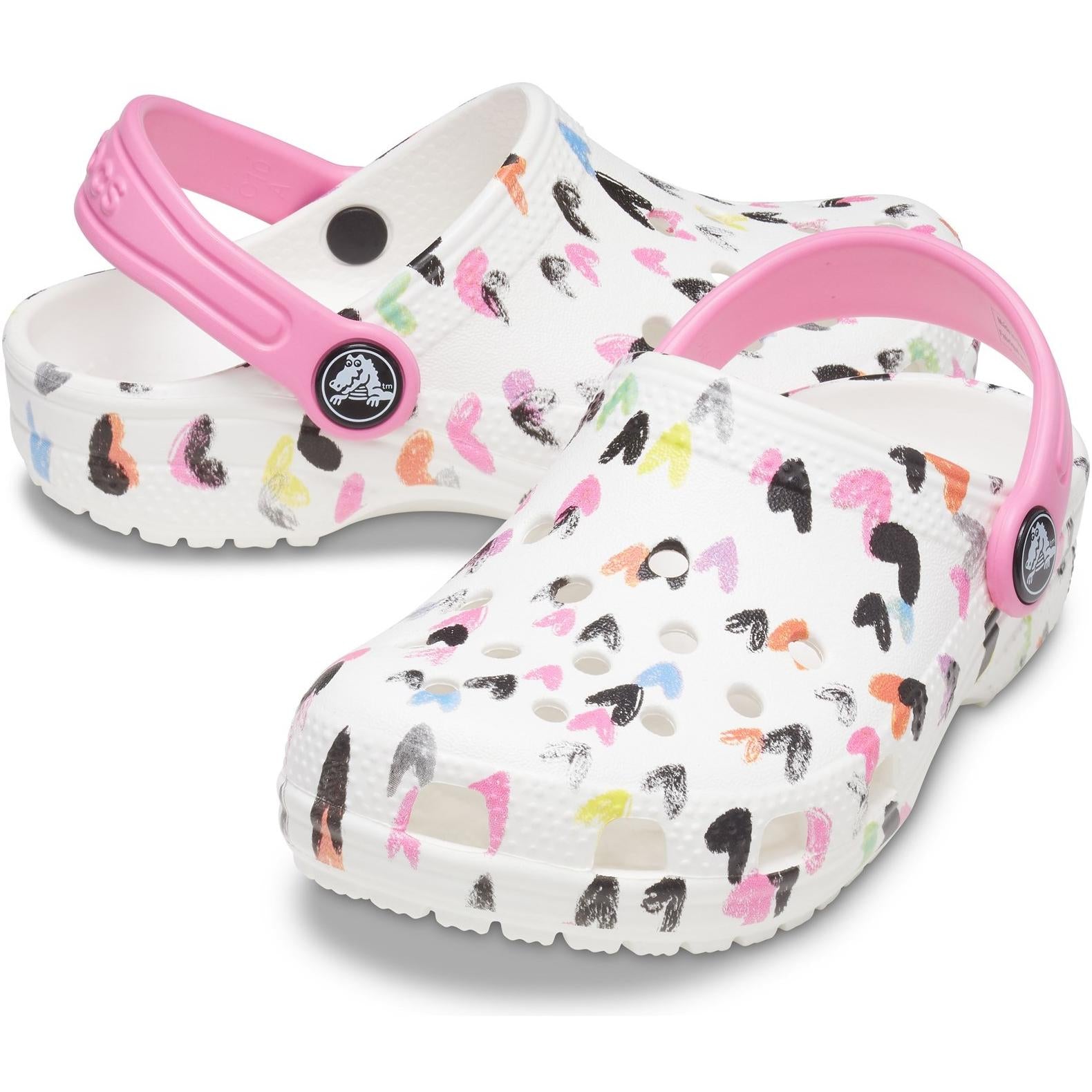 Crocs Classic Heart Print Clog Sandals