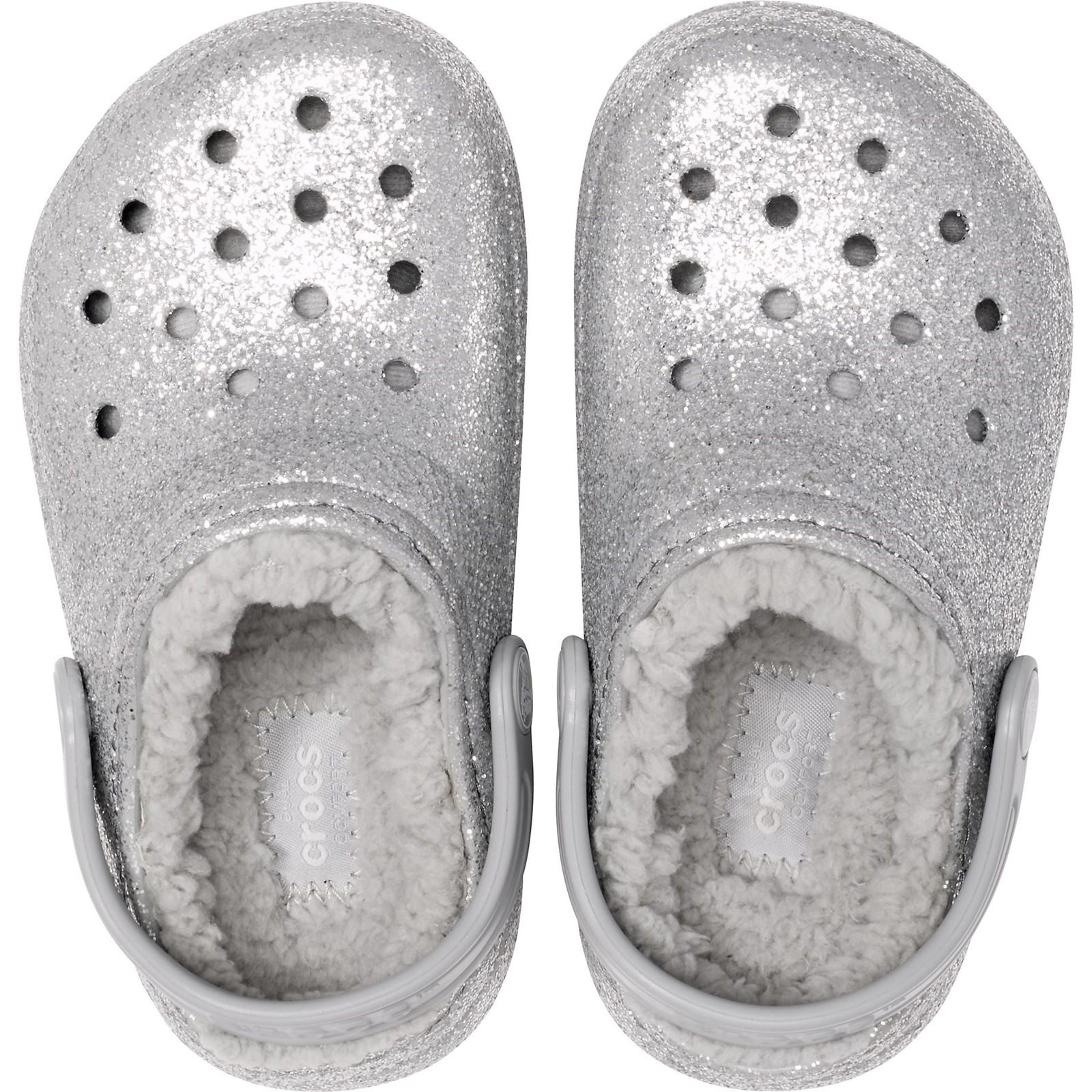 Crocs Classic Glitter Lined Clog Sandals
