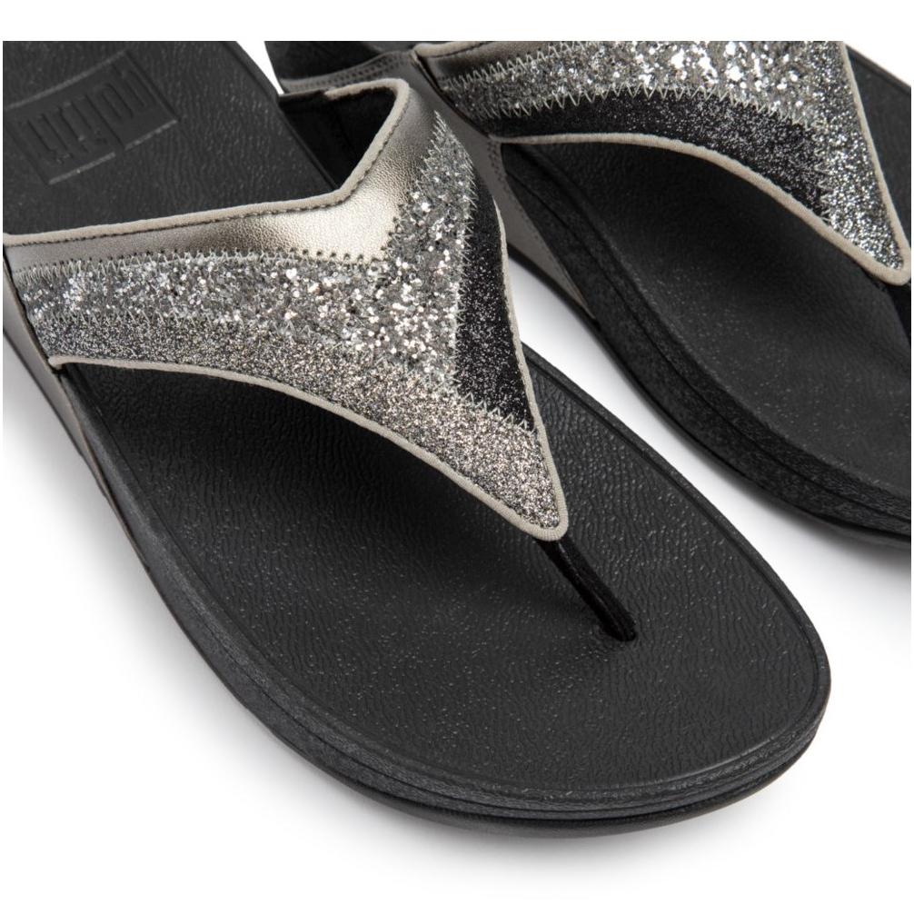 Fitflop LULU GLITTER-PATCHWORK TOE-POST SANDALS