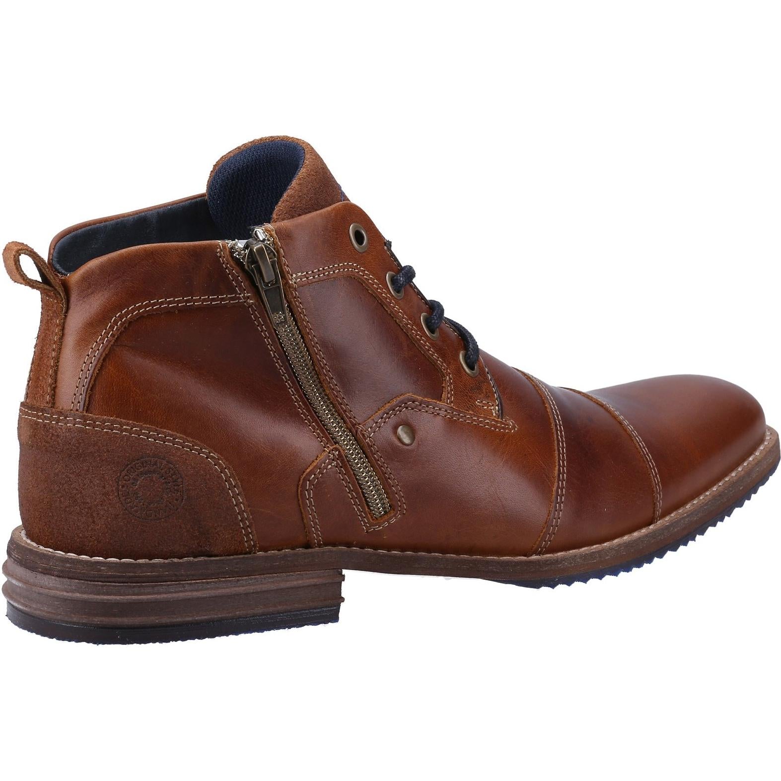 Dune Captains Double Toe Cap Detail Leather Boots